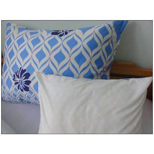 Elegancia Blue Blumen pamut-szatén ágyneműhuzat, 3 részes