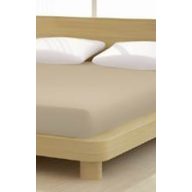 Jersey Sand/Homok gumis lepedő, 120-130x200 cm