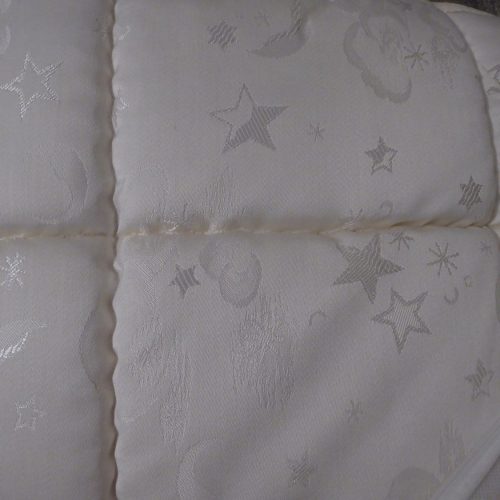 100x200 cm Billerbeck gyapjú matracvédő/Multiwood gyapjú matracvédő, fehér holdacskás