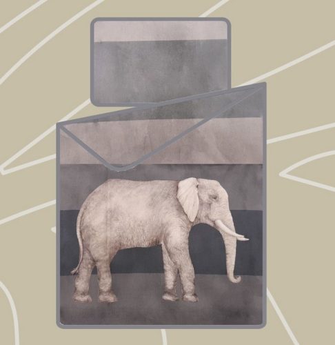 Billerbeck Bianka 3 részes pamut-szatén ágyneműhuzat, Elefánt