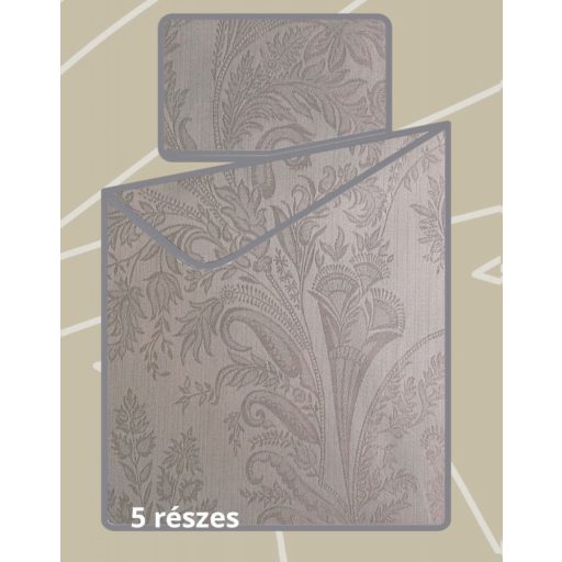 Billerbeck Bianka 5 részes pamut-szatén ágyneműhuzat, Jacquard - szürke