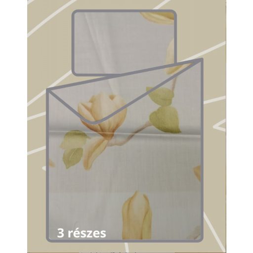 Billerbeck Bianka 3 részes pamut-szatén ágyneműhuzat, Virágos/kék