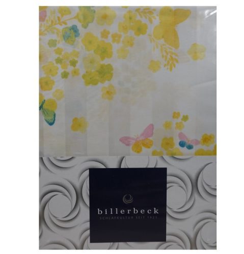 Billerbeck Bianka 3 részes pamut-szatén ágyneműhuzat, Butterfly/Pillangó - sárga
