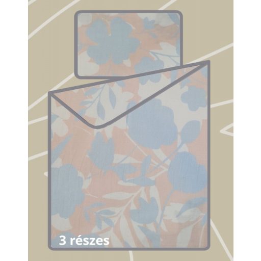 Billerbeck Bianka 3 részes pamut-szatén ágyneműhuzat, Virágos - halvány (450)