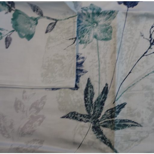 Billerbeck Bianka pamut kispárnahuzat, 36x48 cm, Virágos - Zöld (78)