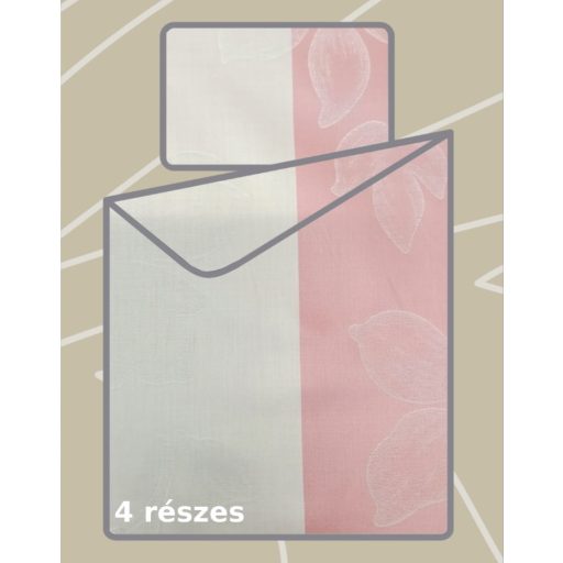 Billerbeck Bianka 7 részes pamut-szatén ágyneműhuzat, Pink-bézs csíkos jacquard (590)