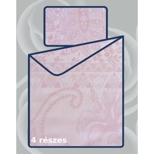 Billerbeck Bianka 4 részes pamut-szatén ágyneműhuzat, Pink jacquard (586)