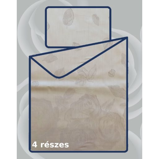 Billerbeck Bianka 4 részes pamut-szatén ágyneműhuzat, Capuccino jacquard (593)