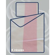   Billerbeck Bianka 4 részes pamut-szatén ágyneműhuzat, Pink-bézs csíkos (600)