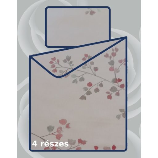 Billerbeck Bianka 4 részes pamut-szatén ágyneműhuzat, Pink Flowers (602)