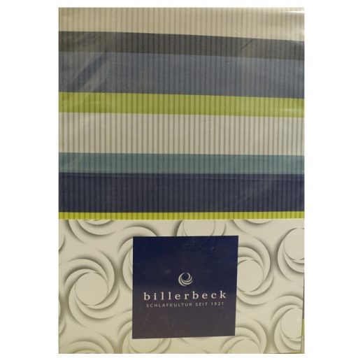 Billerbeck Bianka 4 részes pamut-szatén ágyneműhuzat, Happy Green Stripe (604)