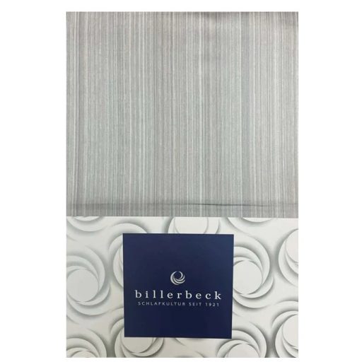 Billerbeck Bianka 4 részes pamut-szatén ágyneműhuzat, Capuccino/Grey Stripe (609)