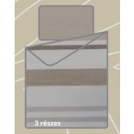   Billerbeck Bianka 3 részes pamut-szatén ágyneműhuzat, Capuccino csíkos (556)