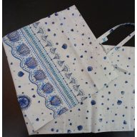   Billerbeck Elegante hengerpárna huzat, 40x15 cm, Kék kagylós (16)
