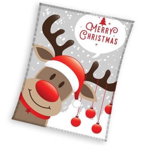 Karácsony mintás pléd, 150x200 cm, Rénszarvas