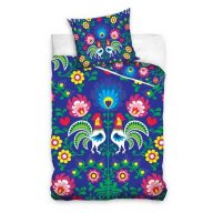 Folklór pamut 2 részes ágyneműhuzat, Kék