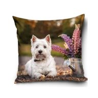 Kutya - virággal díszpárnahuzat, 40x40 cm (1045)