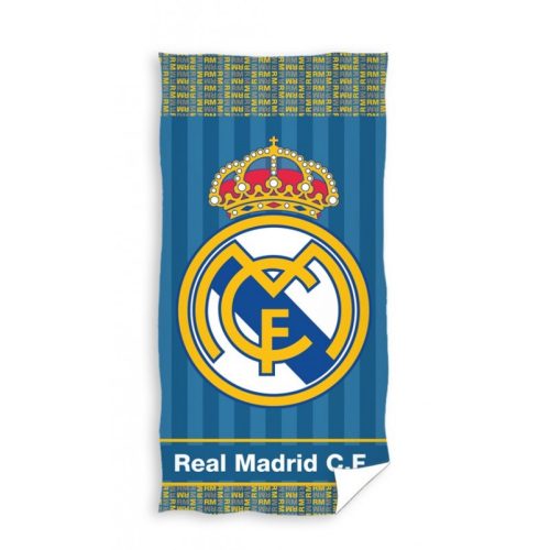 Real Madrid törölköző, Kék csíkos, 70x140 cm (5004)