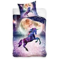 Lovas ágyneműhuzat, Unikornis, 140x200 + 65x65 cm