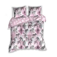 Zebra - pink ágyneműhuzat (140x200 + 70x90 cm), 2 részes