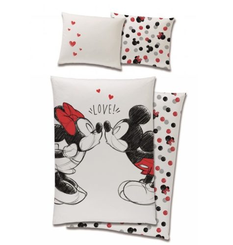 Mickey és Minnie Egér ágyneműhuzat, Love (100 % pamut)