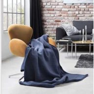 Billerbeck kék pamut pléd, 150x200 cm