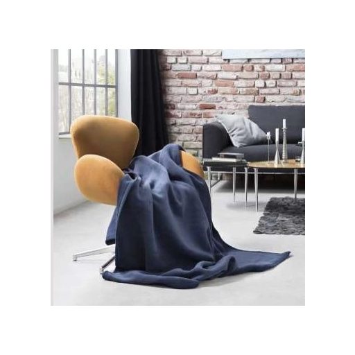 Billerbeck kék pamut pléd, 150x200 cm