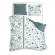 Trendy pamut ágyneműhuzat, Zöld virágos, 2 részes