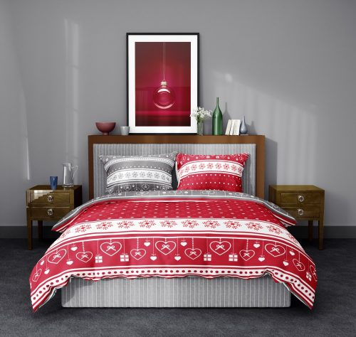 Christmas/Karácsonyi ágyneműhuzat, Red, 140x200 + 70x90 cm