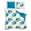 Aquarell pamut ágyneműhuzat, Kék virágos (140x200 + 2 db 70x90 cm)
