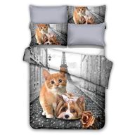   Cicás/Cica és kutya Párizsban mikro ágyneműhuzat (135x200 + 80x80 cm) 