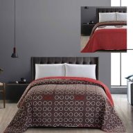   Elegancia DOG kétoldalas ágytakaró, Barna körös/Kutyás, 170x210 cm (2268)