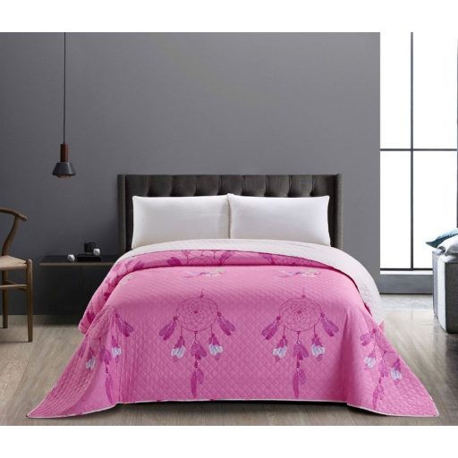 Elegancia kétoldalas ágytakaró, Sweetdreams/Pink virágos-madárkás, 240x260 cm (2756)