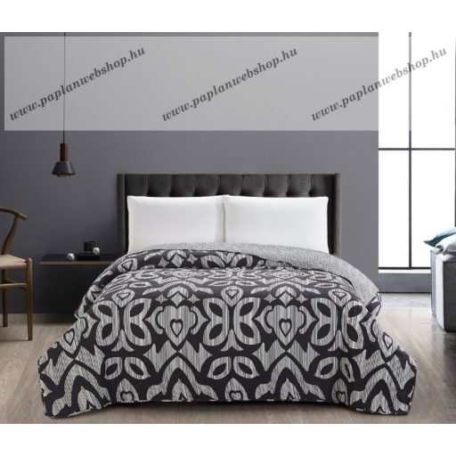 Elegancia ágytakaró, Fekete levélmintás/Mezmerize, 170x210 cm