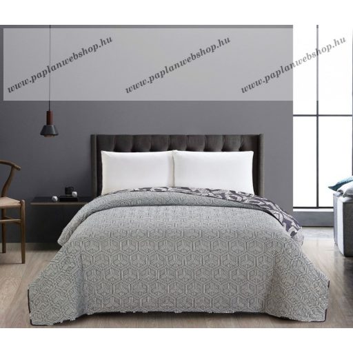 Elegancia ágytakaró, Fekete levélmintás/Mezmerize, 170x210 cm