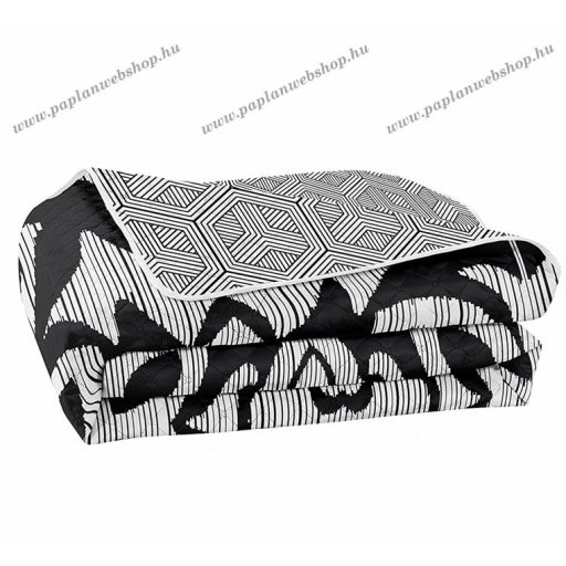 Elegancia ágytakaró, Fekete levélmintás/Mezmerize, 170x210 cm