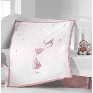 Bézs-pink pléd, Kislány lufikkal, 70x100 cm 