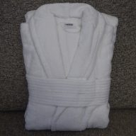 Frottír sálgalléros köntös, Fehér (100% pamut), M