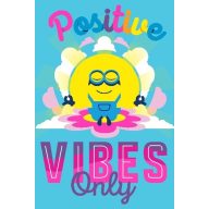 Minions/Minyonok pléd, Positive Wibes Only, 130x170 cm