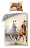 Lovas ágyneműhuzat + tornazsák szett, Two horses (100% pamut) (0095)