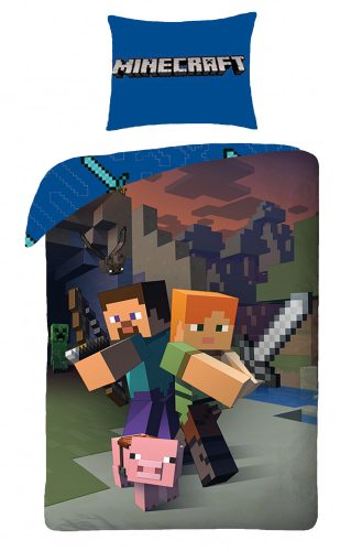 Minecraft ágyneműhuzat, Steve és Alex (100% pamut)