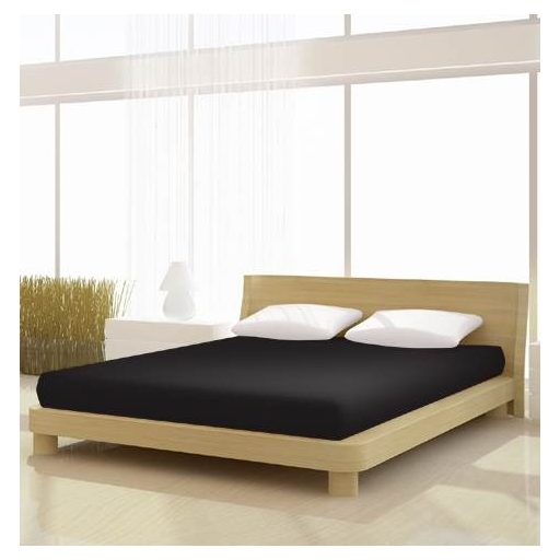 Jersey gumis lepedő, 180-200x200 cm, 150 g/nm, Fekete (249)- Mr Sandman