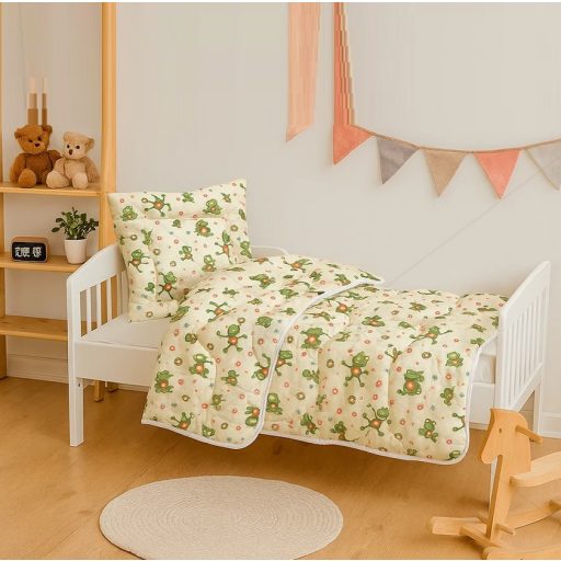 Gyermek paplan, párna garnitúra, Békás (90x140 + 40x50 cm)