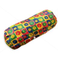 Hengerpárnahuzat, színes, 35x15 cm