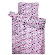  Gyermek paplan, párna garnitúra, Pink pillangó (90×140 cm + 40×50 cm)