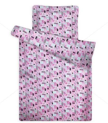 Gyermek paplan és párna garnitúra, Pink pillangó (90×140 cm 40×50 cm)