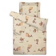   Gyermek paplan, párna garnitúra, Barna csacsi (90×140 cm 40×50 cm)