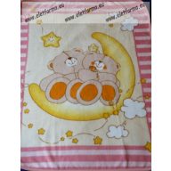   Prémium vastag plüss pléd, Rózsaszín macikás, 100x120 cm