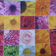   Abrosz-deko/asztalterítő méteráru, "Blumen", 150 cm széles (fm)