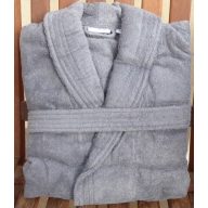   Frottír sálgalléros köntös, Szürke, (100% pamut), XXXXXXL (6XL) 